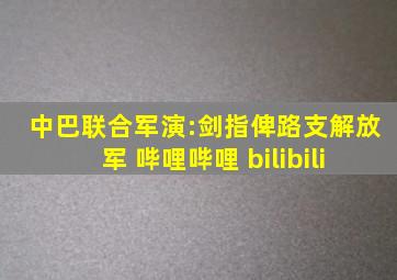 中巴联合军演:剑指俾路支解放军 哔哩哔哩 bilibili